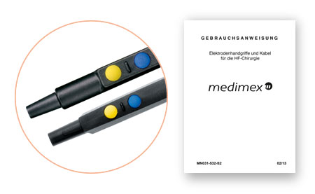 Gebrauchsanweisungen und Konformitätserklärung von sterile Einmalelektrodenhandgriffe